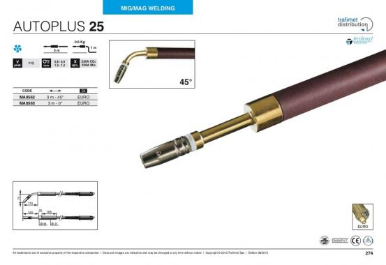 Trafimet Mig AUTOPLUS 25 (230 А возд. охл.) 3м  0°